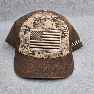 Ariat Hat Cap Snapback Adjustable Flag Camo Digital Camouflage Military American